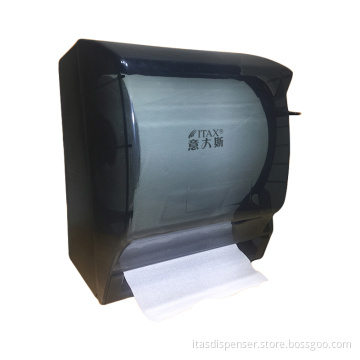 Wall-Mounted Hand-Pull Square Cutting Lever Jumbo Roll Tissue Dispenser for Hotels, Schools, and Hospitals